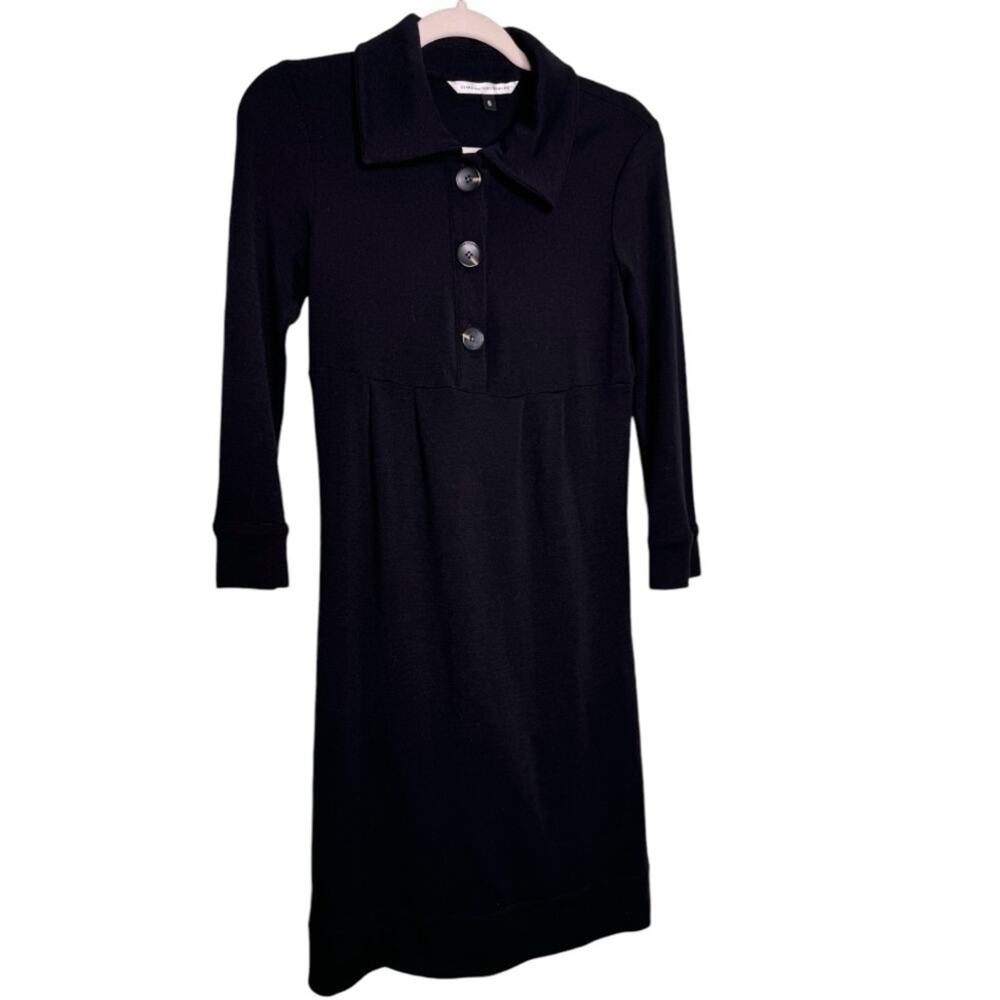 Diane Von Furstenberg Black Wool Sweater Dress Size 6